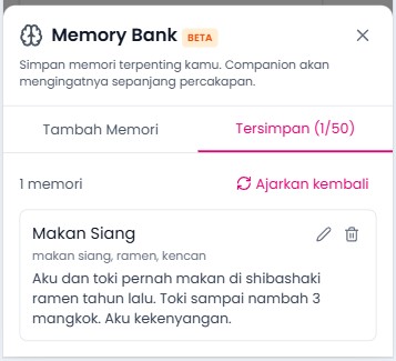 Edit dan Hapus Memory