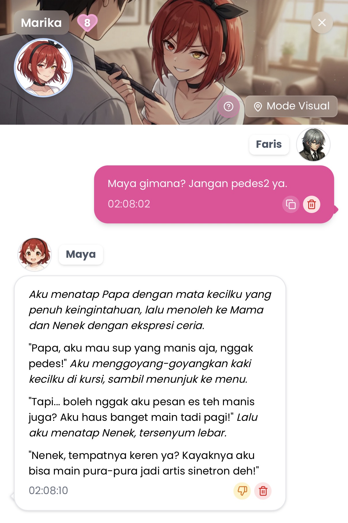 Bicara Dengan Satu Karakter Secara Natural