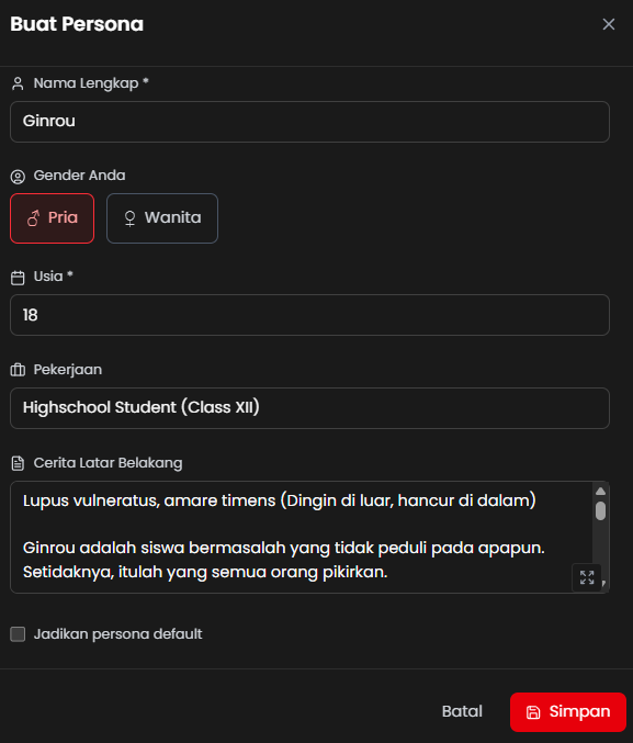 Informasi Persona Otomatis Terisi