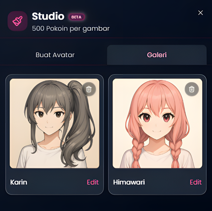 Karakter Hasil Nanami Studio (Beta)