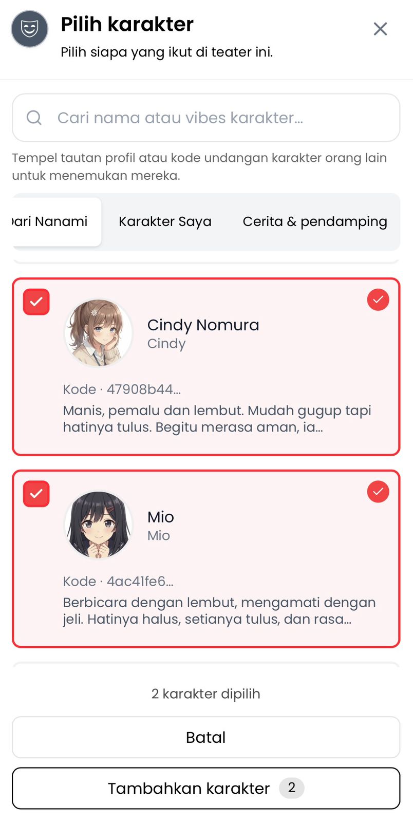 Sekarang kamu tidak perlu pilih satu-satu karakter untuk masuk ke teater